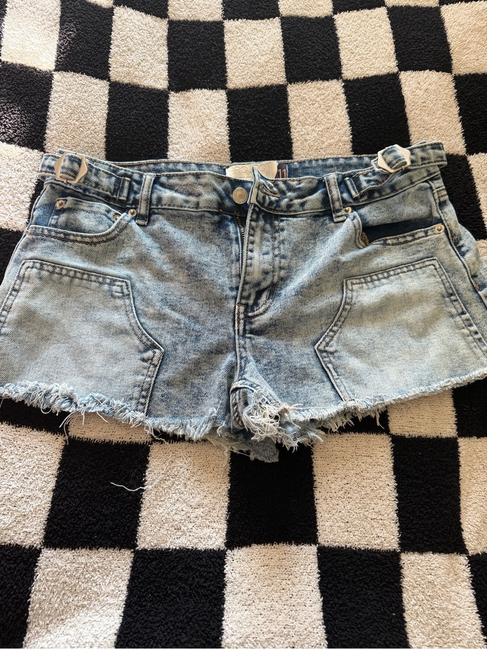 Light Blue Distressed Denim Shorts